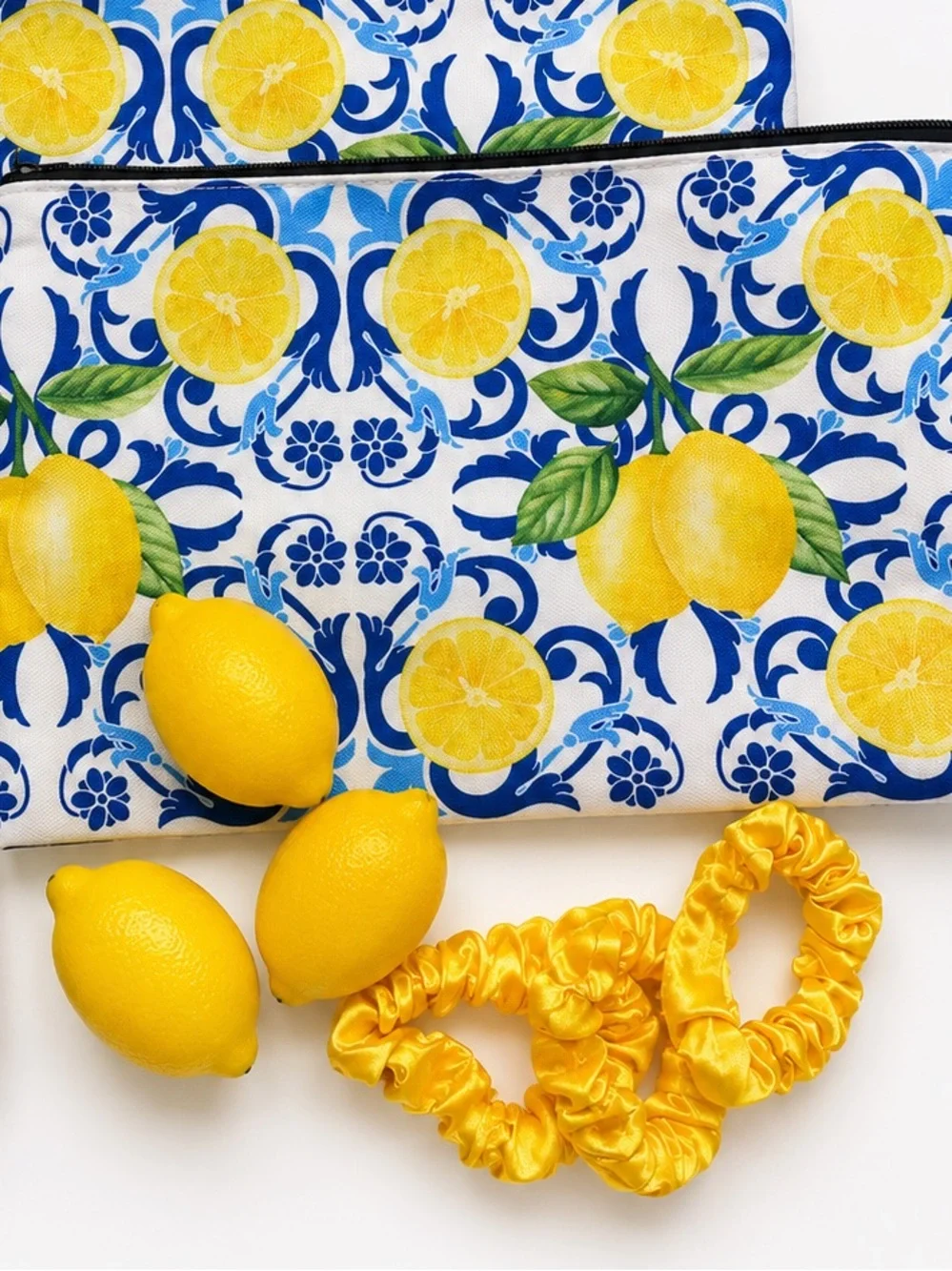 Lemon Print Cosmetic Pouches Bundle